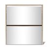 vidaXL Shoe Cabinet 2-Layer Mirror Oak 63x17x67 cm