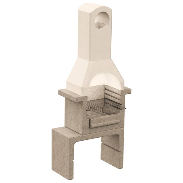 vidaXL Concrete Charcoal BBQ Stand with Chimney