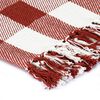 vidaXL Throw Cotton Check 220x250 cm Stone Red