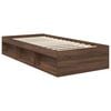 vidaXL Bed Frame with Headboard Brown Oak 90 x 190 cm Solid Pine Wood