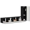 vidaXL TV Cabinet Set Wall-mounted 3 pcs Black Engineered Wood