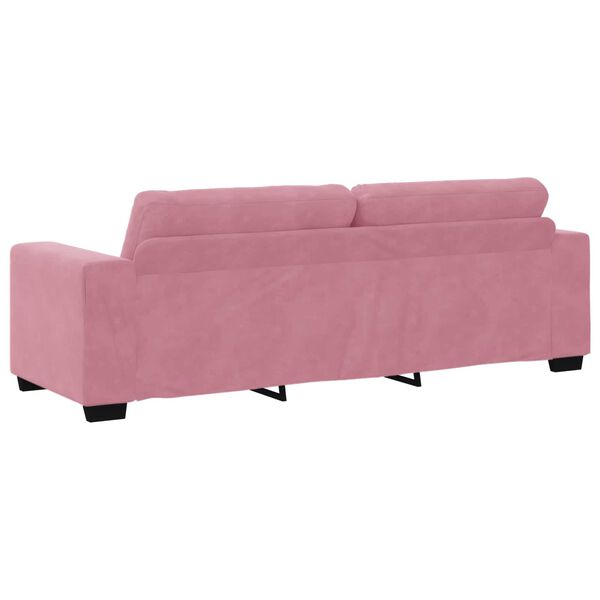 vidaXL Sofa Pink 221 x 78 x 80 cm Poly velvet