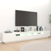vidaXL TV Cabinet with LED Lights White 260x35x40 cm