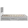vidaXL Bed Frame with Drawer Grey Sonoma 120 x 190 cm Engineer Wood