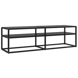 vidaXL TV Cabinet Black 140x40x40.5 cm Tempered Glass