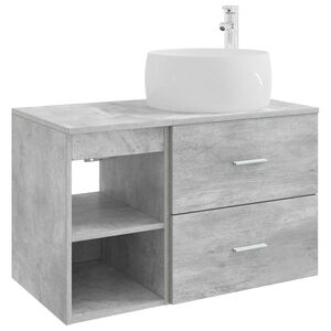 vidaXL Bathroom Furniture Set 2 pcs Concrete Grey Engineered Wood