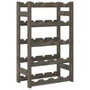 vidaXL Wine Rack for 20 Bottles Grey Solid Wood Pine
