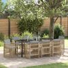 vidaXL Garden Dining Set 9 pcs Beige Powder-Coated Steel