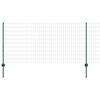 vidaXL Euro Fence with Post 25 x 1 m PVC-Coated Steel Green Mesh