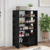 vidaXL Shoe Cabinet with Shelf 2 pcs Black Oak Engineered Wood
