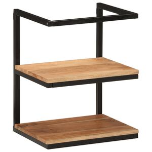vidaXL Wall Shelf 40x30x50 cm Solid Wood Acacia and Iron