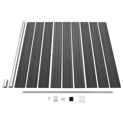 vidaXL Fence Panel Set WPC 1045x186 cm Black