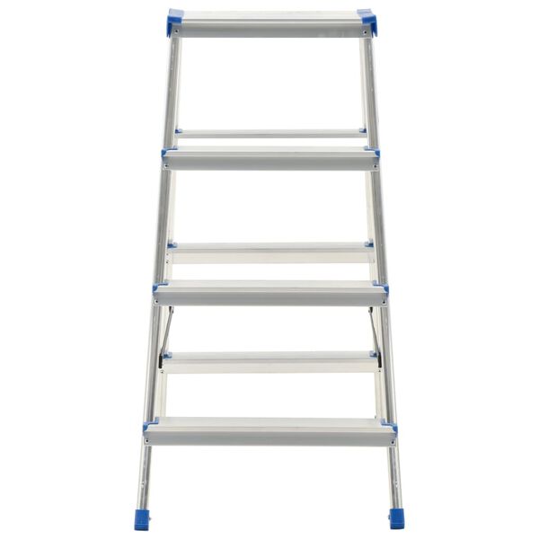 vidaXL Aluminium Double-Sided Step Ladder 4 Steps 90 cm