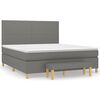 vidaXL Box Spring Bed with Mattress Dark Grey 160x200 cm Fabric