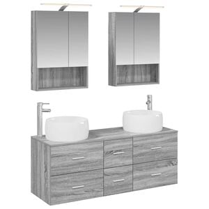 vidaXL Bathroom Furniture Set 5 pcs Grey Sonoma