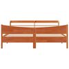 vidaXL Bed Frame with Headboard Wax Brown 180x200 cm Super King Solid Wood Pine