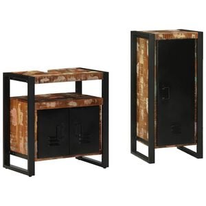 vidaXL Bathroom Furniture Set 2 pcs Multicolour and Black