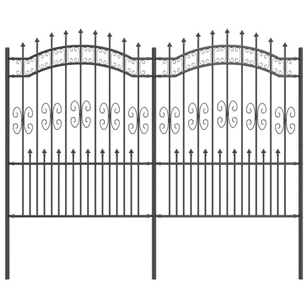 vidaXL Garden Fence Grey 240 x 202.5 cm Powder-coated steel