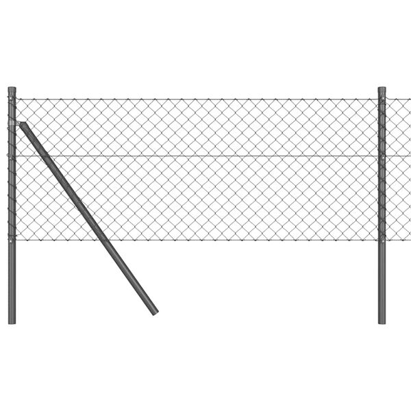 vidaXL Fence Post Grey 10 x 0.4 m (40 x 40 mm mesh) Steel and PVC