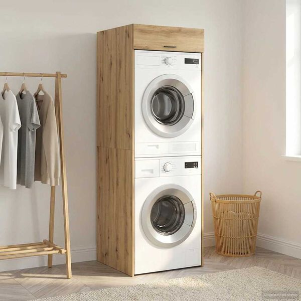 vidaXL Wash Machine Cabinet with Door Artisan Oak 67.5 x 68 x 200 cm