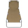 vidaXL Foldable Sunlounger with Adjustable Backrest Taupe