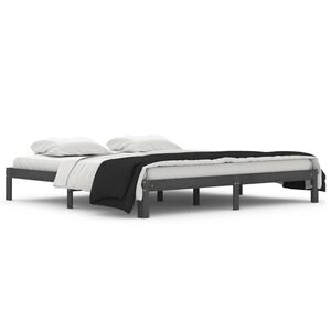 vidaXL Bed Frame without Mattress Grey Solid Wood Pine 200x200cm