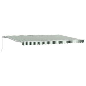 vidaXL Retractable Awning Retractable Green and White 500 x 300 cm