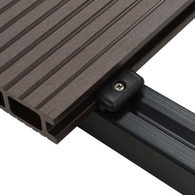 vidaXL WPC Hollow Decking Boards with Accessories 20m² 2.2m Dark Brown