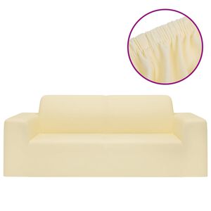 vidaXL 2-Seater Stretch Couch Slipcover Cream Polyester Jersey