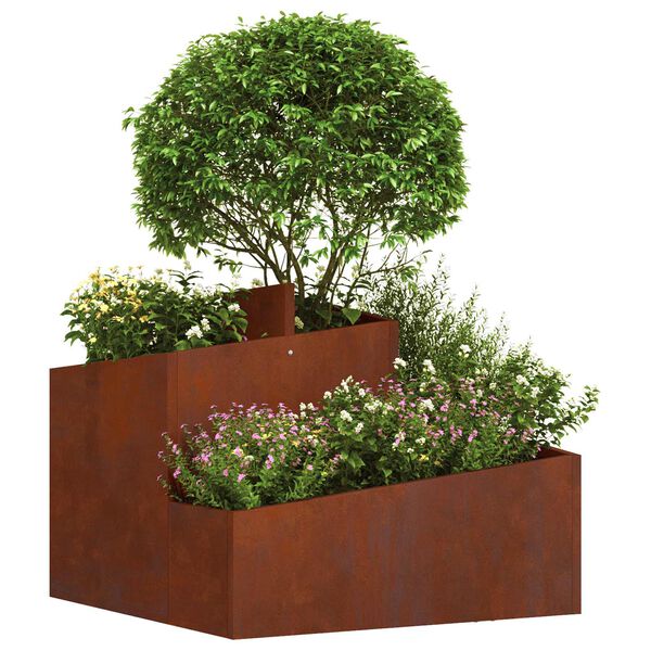 vidaXL Garden Planter Brown 60 x 60 x 50 cm Weathering Steel