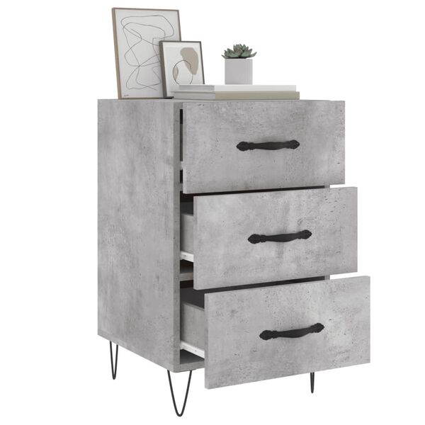 vidaXL Bedside Cabinet Concrete Grey 40x40x66 cm Engineered Wood