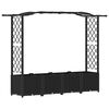 vidaXL Raised Bed with Trellis and Roof Black 204 x 40 x 141 cm PP