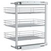 vidaXL 3-Tier Pull-out Kitchen Wire Basket Silver 47x35x56 cm