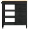 vidaXL Kitchen Trolley Black 84 x 40 x 88.5 cm