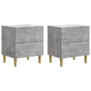 vidaXL Bedside Cabinet 2 pcs Concrete Grey 43 x 34.5 x 48 cm