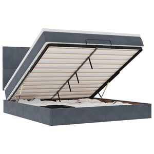 vidaXL Ottoman Bed with Mattresses Dark Grey 180x200cm Velvet