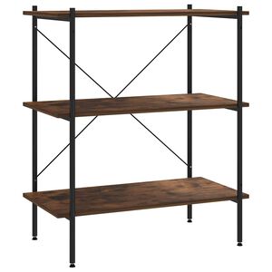 vidaXL 3-Tier Shelving Unit Black and Natural 80x40x92 cm