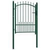 vidaXL Fence Gate EMMEN with Spikes Steel 104x109.5 cm Green