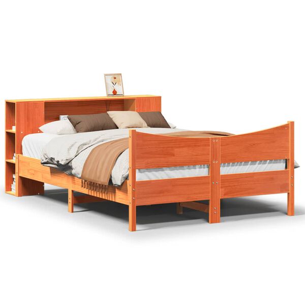 vidaXL Bed Frame without Mattress Wax Brown 120x200 cm Solid Wood Pine
