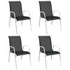vidaXL 5 Piece Outdoor Dining Set Steel Black