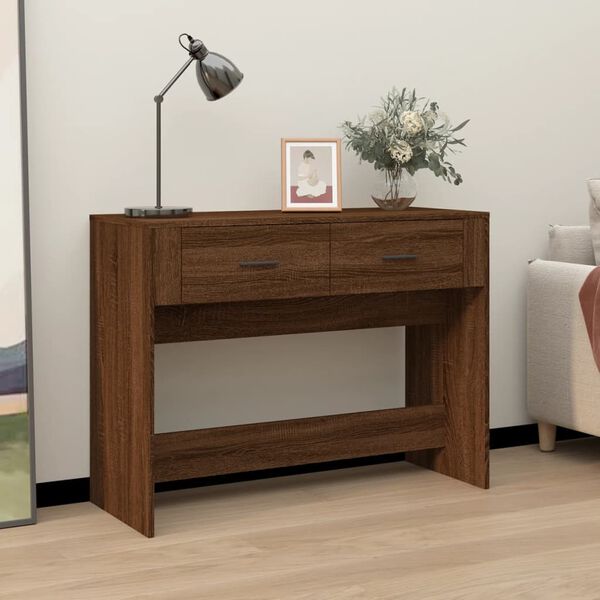 vidaXL Console Table Brown Oak 100x39x75 cm Engineered Wood