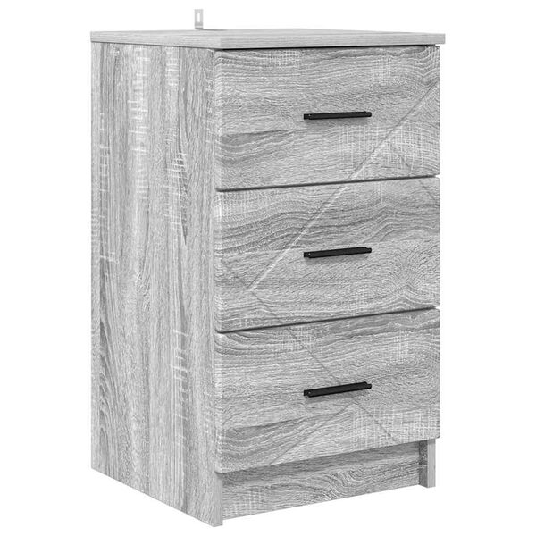 vidaXL Bedside Cabinet Grey sonoma 38 x 38 x 66 cm Engineered wood