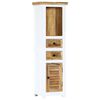vidaXL Highboard White and Brown 40x30x128 cm Solid Rough Mango Wood