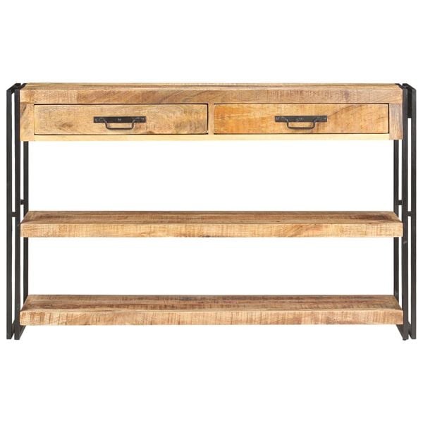 vidaXL Sideboard 120x30x75 cm Solid Rough Mango Wood