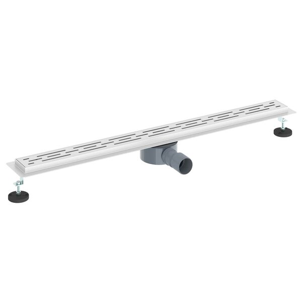 vidaXL Shower Drain Line Design with 360&deg; Siphon Silver 90 cm