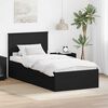 vidaXL Bed Frame with Headboard Black 100 x 200 cm Engineered Wood