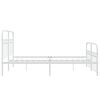 vidaXL Metal Bed Frame without Mattress with Footboard White 160x200cm