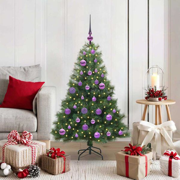 vidaXL Artificial Christmas Tree with 150 LEDs Green 120 cm PE and PVC