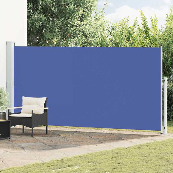 vidaXL Patio Retractable Side Awning 180x500 cm Blue