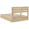 vidaXL Storage Bed with Drawer Sonoma Oak 140 x 190 cm Engineered Wood